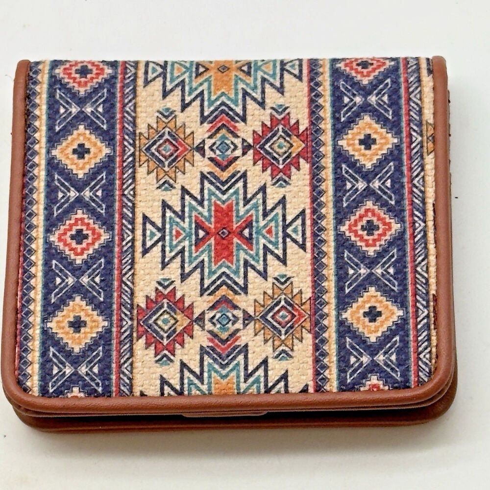 Guang Tong Southwestern Tapestry Wallet Faux Leather Snap ID Card Cash Organizer - Picture 2 of 7
